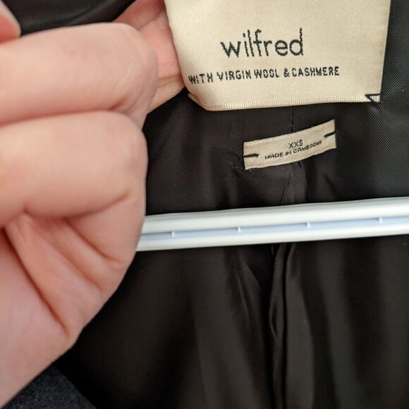 Wilfred womens black wool cashmere lamb skin jacket size xxs - Picture 12 of 12